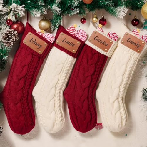 HOBULL Weihnachtsstrumpf Personalisiert Nikolausstrumpf mit Namen, 3 Stück 46cm Großer Gestrickt Weihnachtssocken Kamin zum Aufhängen für Familie, Kinder, Weihnachtsdekoration HOBULL Weihnachtsstrumpf Personalisiert Nikolausstrumpf mit Namen, 3 Stück 46cm Großer Gestrickt Weihnachtssocken Kamin zum Aufhängen für Familie, Kinder, Weihnachtsdekoration von HOBULL