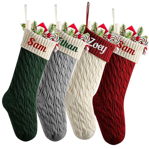 Weihnachtsstrumpf Personalisiert Nikolausstrumpf mit Namen, 46cm Großer Gestrickter Weihnachtsstrumpfe zum Befüllen, Weihnachtssocken Kamin Hängenden Deko Weihnachten Feiertags,Familienparty,2PCS Weihnachtsstrumpf Personalisiert Nikolausstrumpf mit Namen, 46cm Großer Gestrickter Weihnachtsstrumpfe zum Befüllen, Weihnachtssocken Kamin Hängenden Deko Weihnachten Feiertags,Familienparty,2PCS von HOBULL