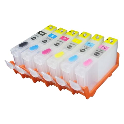 HOBXMFY Leere 6pcs nachfüllbare Tintenpatrone ohne Chip kompatibel mit F890 F9000 F9100i S800 S820D S830D S900 S9000 Drucker von HOBXMFY