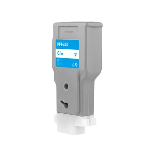 HOBXMFY Voll kompatible Tintenpatrone PFI 320 Kompatibel mit ImagePrograf TM-200 TM-205 TM-300 TM-305 Drucker mit Chip-Pigment-Tinten-Tank(320-C-Pigment) von HOBXMFY
