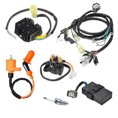 Zündspulenpackungskabelbaum-Wiederaufbau-Kit kompatibel mit 300 TRX300 FW 1998-2000 Models Regulator Relay Passt 32100-HM5-A10 von HOBXMFY