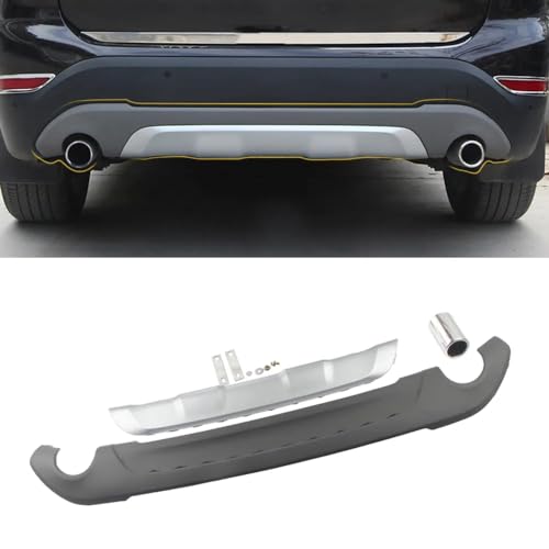 Auto Hinten Bumper Spoiler Lip Diffusor für BMW X1 F48 2016 2017 2018 2019 PP Heckdiffusor Auto Ersatzzubehör,Silver von HOCAH