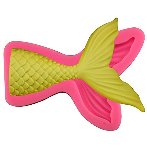 Fondant Formen 2 Stück Großer Meerjungfrauenfischschwanz Fischschwanz Fischschwanz Silikonfondantkuchen Backform Schokolade Trockene Tempoform von HOCAH