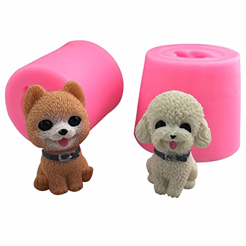 Fondant Formen 2 Stück Mini Bomei Teddy Dreidimensionale Niedliche Haustier Mousse Silikonform Backen Dekoration Zucker Flip Dekoration Kuchen Werkzeug von HOCAH