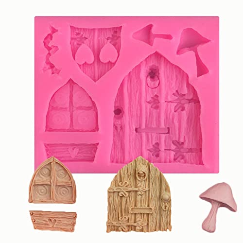 Fondant Formen 2 Stück Türen Und Fenster Pilzform Silikonform Handgemachter Zucker Flipping Kuchen Form Zucker Drehwerkzeug Dekorationswerkzeuge von HOCAH