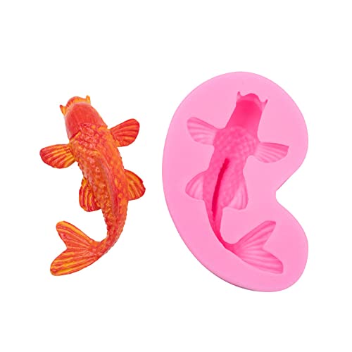 Fondant Formen 4 Stück Karpfen Goldfisch flüssige Silikonform Kuchen Backkuchen Schokolade dekorative Tonform von HOCAH