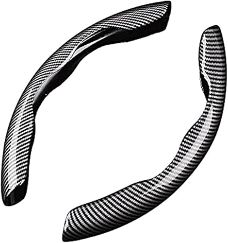 HOCAH 2 Stück Segmentierter Lenkradbezug für Mercedes Benz GLS AMG 63, Anti-Rutsch Kohlefaser Segmentierter Lenkrad Wrap Innenraum Zubehör,All-Black von HOCAH