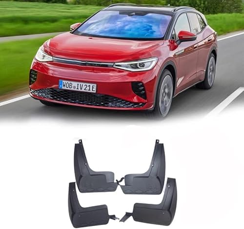 HOCAH 4 Stück Auto Schmutzfänger Für ID.4 ID4 2020-2023,Schmutzfänger Vordere Hintere Spritzschutz Kit Staubdicht Spritzfest Auto-Styling-Zubehör von HOCAH