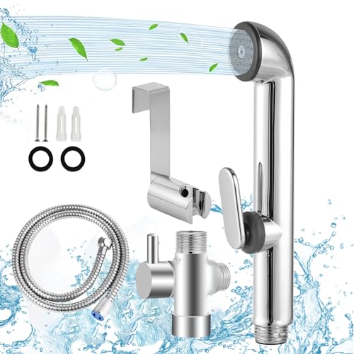 HOCANFLO Handbrause Bad Bidet für Bidet Armaturen WC Waschen Edelstahl Duschkopf Windel Dusche Tierbad Wasserspar Wand waschen Zinklegierung, Standard G1/2 Schnittstelle von HOCANFLO