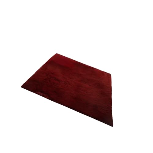Extra Große Teppiche Schlafzimmer 170 x 130 cm rutschfest, Warm Halten Kurzfloriger Weicher Wohnzimmerteppich für Wohnzimmer, Schlafzimmer, Kinderzimmer, Weinrot von HOCEDO