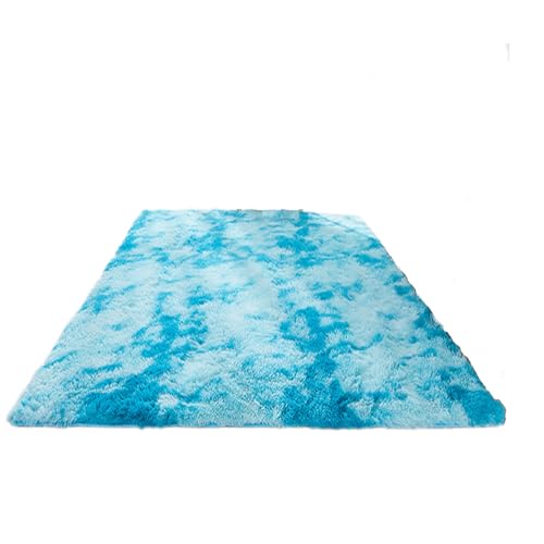HOCEDO Langflor Teppiche 120 x 280 cm Wärmeisolierend, Wärmespeichernd, rutschfest Waschbarer Moderner Teppiche, Blau von HOCEDO