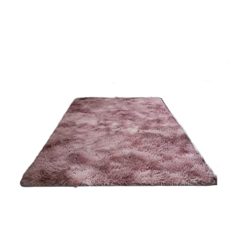 HOCEDO Langflor Teppiche 140 x 200 cm Wärmeisolierend, Wärmespeichernd, rutschfest Waschbarer Moderner Teppiche, Pink Lila von HOCEDO