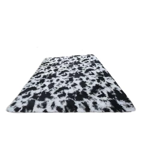 HOCEDO Langflor Teppiche 210 x 320 cm Wärmeisolierend, Wärmespeichernd, rutschfest Waschbarer Moderner Teppiche, Schwarz und weiß von HOCEDO