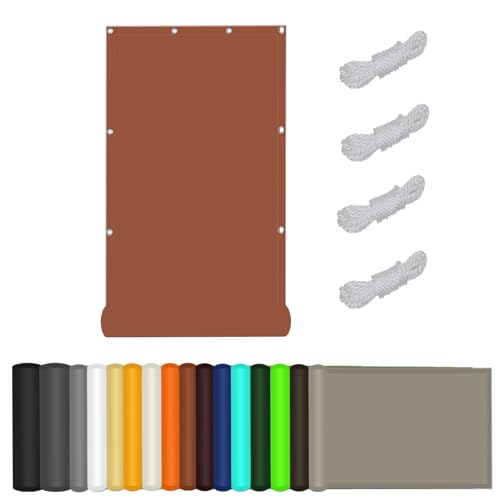 Rechteckiges Sonnensegel 100 x 365 cm Sonnenfeste und atmungsaktive hochwertige Polyesterfaser, 98% UV-Schutz, 95% Sonnenschutzrate, geeignet für Balkone, Gärten, Terrassen, Rostrot von HOCEDO
