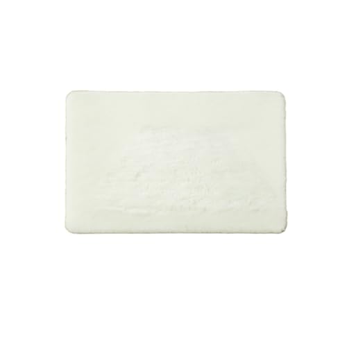 Waschbarer Teppich 150 x 150 cm rutschfest, Warm Halten Kurzflor Boho Teppich Anpassbar für Wohnzimmer, Schlafzimmer, Kinderzimmer, Weiß von HOCEDO