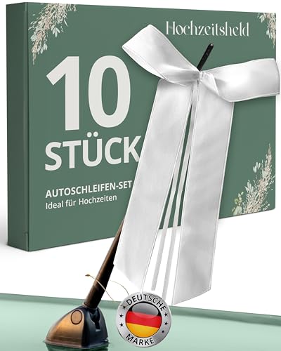 HOCHZEITSHELD Autoschmuck Hochzeit 10 Hochzeitsschleifen fürs Auto - Stabile weiße Schleifen Hochzeit perfekt geeignet als Hochzeit-Autoschleifen oder Gastgeschenk Hochzeit - Auto Deko-Hochzeit weiss HOCHZEITSHELD Autoschmuck Hochzeit 10 Hochzeitsschleifen fürs Auto - Stabile weiße Schleifen Hochzeit perfekt geeignet als Hochzeit-Autoschleifen oder Gastgeschenk Hochzeit - Auto Deko-Hochzeit weiss von HOCHZEITSHELD
