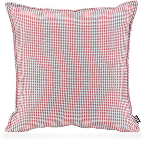 HOCK Allam Outdoor Kissen inkl. Füllung und Sitzkissen kariert Outdoor/Indoor (50x50cm, Rot) von HOCK