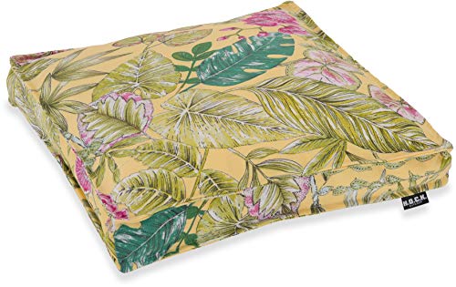 HOCK Eliza-Bouquet Outdoor Sitzkissen Blumen-Motiv 40x40x5cm wasserabweisend/lichtecht (6-7) (Sitzkissen 40x40x5cm, Gelb) von HOCK