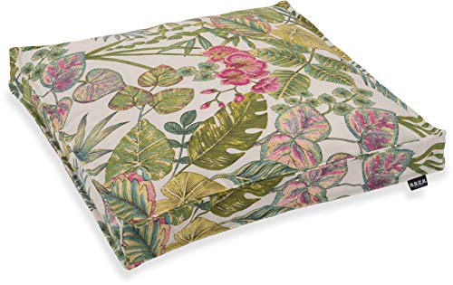 HOCK Eliza-Bouquet Outdoor Sitzkissen Blumen-Motiv 40x40x5cm wasserabweisend/lichtecht (6-7) (Sitzkissen 50x50x5cm, Berry) von HOCK