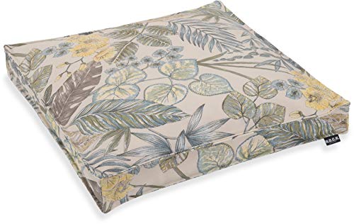 HOCK Eliza-Bouquet Outdoor Sitzkissen Blumen-Motiv 40x40x5cm wasserabweisend/lichtecht (6-7) (Sitzkissen 50x50x5cm, Natur) von HOCK