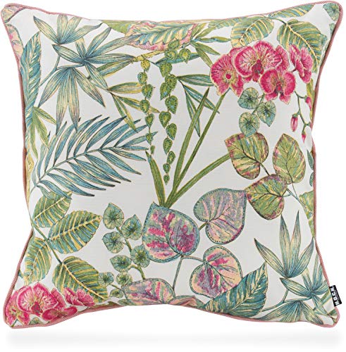 HOCK Eliza-Bouquet Outdoor Wendekissen Blumen-Motiv mit Keder 50x50cm wasserabweisend/lichtecht (6-7) (50x50cm, Berry) von HOCK