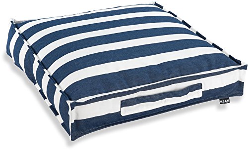 HOCK Matratzenkissen Outdoor 50x50x10cm Classic Streifen (50 x 50 x 10 cm, Navy-blau Sun) von HOCK