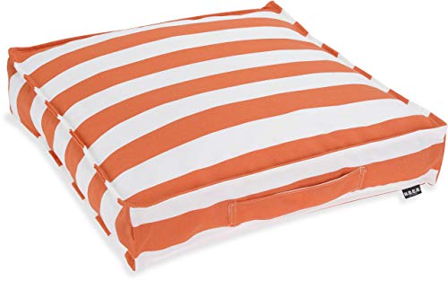 HOCK Matratzenkissen Outdoor 50x50x10cm Classic Streifen (50 x 50 x 10 cm, Orange) von HOCK