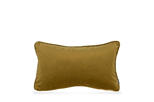 HOCK Nobile Samt Kissen inkl. Füllung Kuschelkissen Sofakissen Couchkissen (Yellow-Green 024, 50 x 30 cm) von HOCK