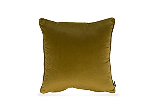 HOCK Nobile Samt Kissen inkl. Füllung Kuschelkissen Sofakissen Couchkissen (Yellow-Green 024, 50 x 50 cm) von HOCK