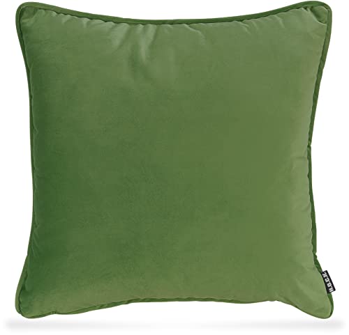 HOCK Nobile Samt Kissen inkl. Füllung Kuschelkissen Sofakissen Couchkissen (Lime-Green 107, 50 x 50 cm) von HOCK