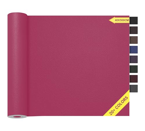 Kunstleder Selbstklebend Rosenrot, 40x300cm Leder Reparatur Set, Leder Patch, Selbstklebend Lederflicken Leather Repair für Sofa, Möbel, Autositze, Jacken, Handtaschen. Kunstleder Selbstklebend Rosenrot, 40x300cm Leder Reparatur Set, Leder Patch, Selbstklebend Lederflicken Leather Repair für Sofa, Möbel, Autositze, Jacken, Handtaschen. von HOCOXW