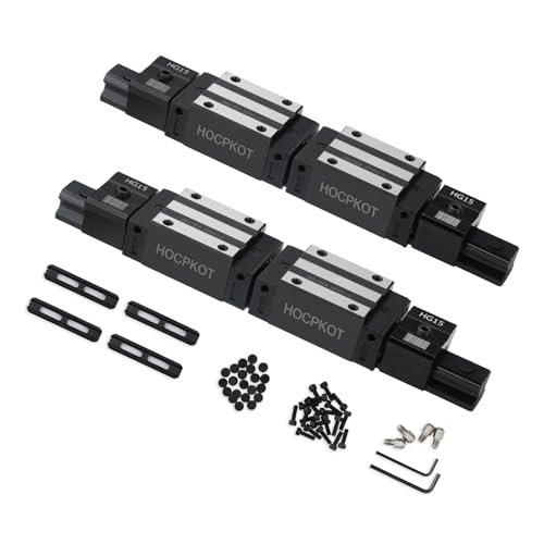 HGR15 250mm linearführung set,2 Stücke 250mm Linearschienen und 4 Stücke HGH15CA Gleitblock Schiebeblock von HOCPKOT