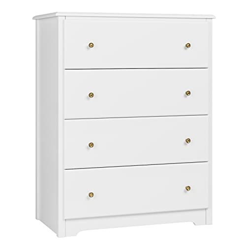 HOCSOK Kommode, Sideboard Weiss, Komodenschrank mit 4 Schubladen, viel Stauraum, Kommode für Schlafzimmer Wohnzimmer Flur, Weiß, 74x40x94cm von HOCSOK