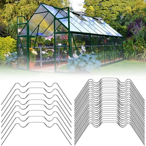 130 Stück Gewächshaus Klammern, 95*35mm Gewächshausklammern Edelstahl, W Gewächshaus Zubehör Sturmfeste, Klammern Gewächshaus für Gewächshausplatten Hohlkammerplatte Glashaus von HOCUCHELAND