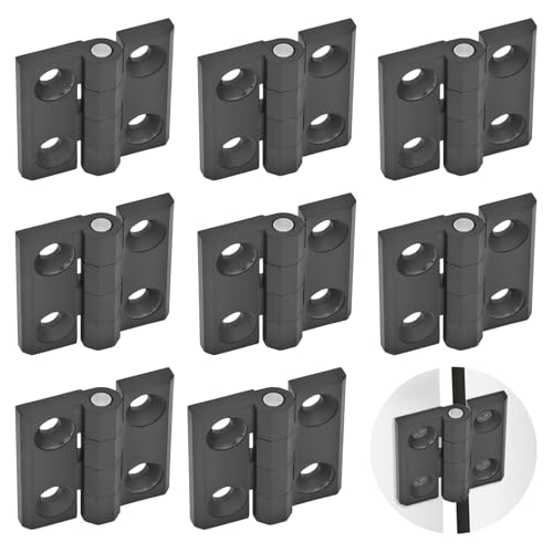 8 Stück Scharniere, Schwarz 304 Edelstahl Verbinder, 5.5mm Dick Klappbar, 40x40 mm Geräusche Reduzieren Türscharniere für Feste Zimmertüren, Schrank, Fenster von HOCUCHELAND