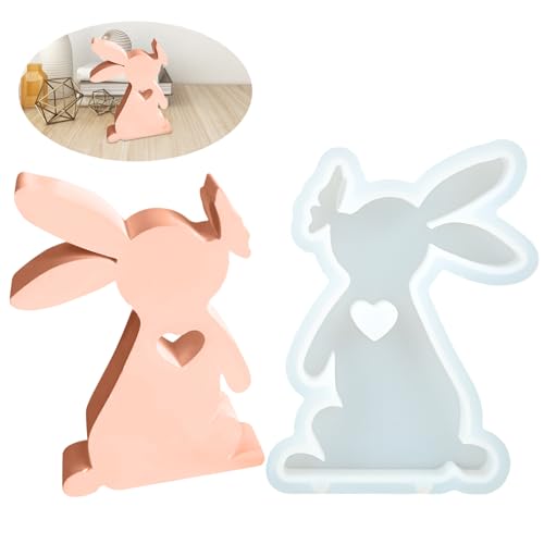 Silikonform Hase, 13.5cm 3D Kaninchen Kerze Silikonform, Silikonform Ostern Gießform Hase, Silikonformen Gießformen Ostern Hase Epoxidharz Formen for Osterhase Kerzen, DIY Handwerk, Gießform Ostern von HOCUCHELAND