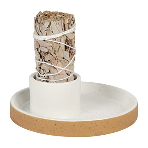 Keramik-Räucherstäbchenhalter, Bündel Smudge Bowl, Wischplatte für weißen Salbei, Palo Santo Sticks, Kerzen zum Anbieten von HOCUROAY