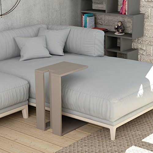 HOCUS PICUS | Moderner C-Tisch für Wohnzimmer | Multifunktionaler Beistelltisch | Couchtisch & Nachttisch mit vielen Farboptionen | 57 x 40 x 30 cm - Helles Moka von Hocuspicus