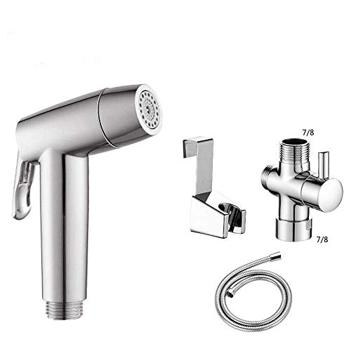 HODAGES Chrom-Hand-Bidet-Sprühset Sprühset – Bidet-Set Companion Druck-Elektrolyt-Toiletten-Sprühpistolen-Set Dreiteiliges Toiletten-Sprühpistolen-Set von HODAGES