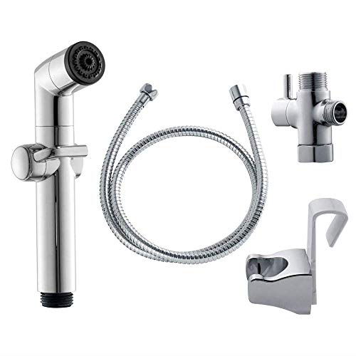 HODAGES Chrome WC Handbrause Bidet Sprayer Spray Shower Kit – Einstellbare Durchflussdüse WC Sprühpistole Bidet Set Wash Body Cleaner von HODAGES