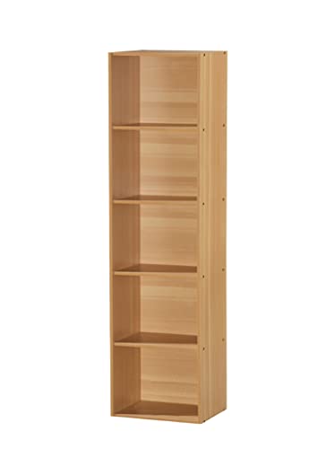 HODEDAH IMPORT 5 Shelve Bookcase Bücherregal, Holz, Beech, No Apply von Hodedah