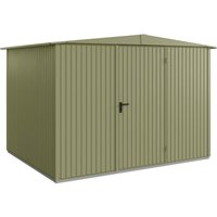 Metall-Gerätehaus Berry Classic mit Satteldach Typ 3, 324 x 248 cm, schilfgrün, 8 m², 1-flüglige Tür - Hörmann von HÖRMANN