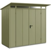 Metall-Gerätehaus Berry Modern mit Pultdach Typ 1, 248 x 153 cm, schilfgrün, 3,8 m², 2-flüglige Tür - Hörmann von HÖRMANN