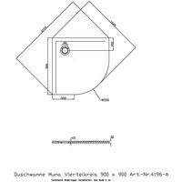 Hoesch - Viertelkreis-Duschwanne muna 900 x 900 x 30 mm weiß 4196xA.010 von HOESCH