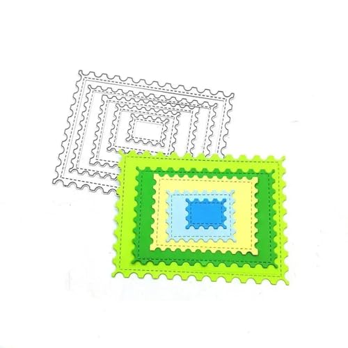 12 x 9 cm große Rahmen, quadratische Karten, Kurven, Bordüre, Metall-Stanzformen für Scrapbooking, Papierkarten, geprägt, dekorativ, Prägeschablone von HOFALUYUSUN