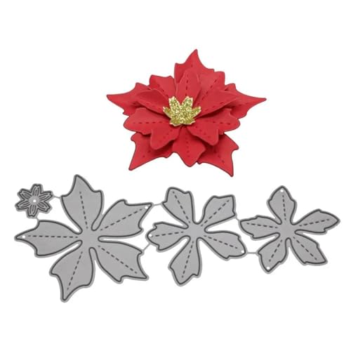 16,5 x 7,2 cm, Weihnachtsblumen, Blütenblätter, Metallschablone zum Prägen, Scrapbooking, Papieralbum, Geschenkkarten, Bastelbedarf 16,5 x 7,2 cm, Weihnachtsblumen, Blütenblätter, Metallschablone zum Prägen, Scrapbooking, Papieralbum, Geschenkkarten, Bastelbedarf von HOFALUYUSUN