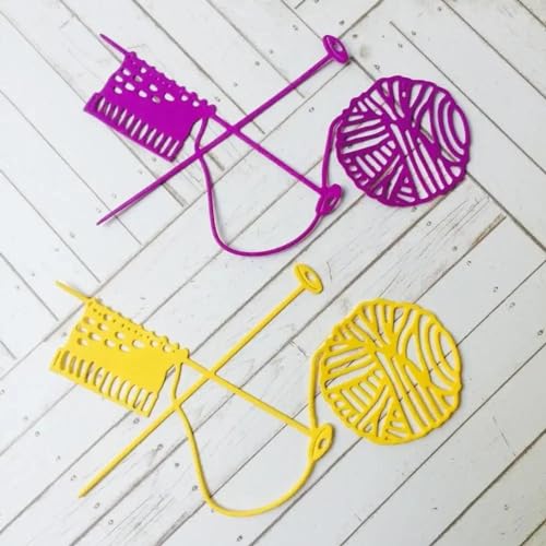 8,4 x 7,9 cm gestrickte Metall-Stanzformen für Scrapbooking, Vorlage, Karten, Album, Dekoration, Prägeschablone, Prägeschablone von HOFALUYUSUN