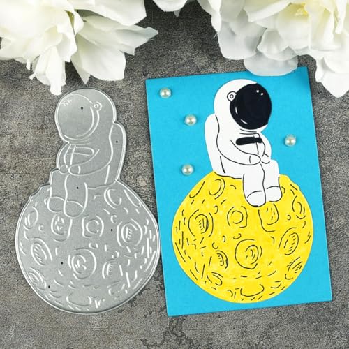 9,8 x 6,2 cm Weltraum-Astronauten-Stanzformen für Kartenherstellung, Stanzschablonen für Scrapbooking, Fotoalbum, dekorative Prägeschablone 9,8 x 6,2 cm Weltraum-Astronauten-Stanzformen für Kartenherstellung, Stanzschablonen für Scrapbooking, Fotoalbum, dekorative Prägeschablone von HOFALUYUSUN