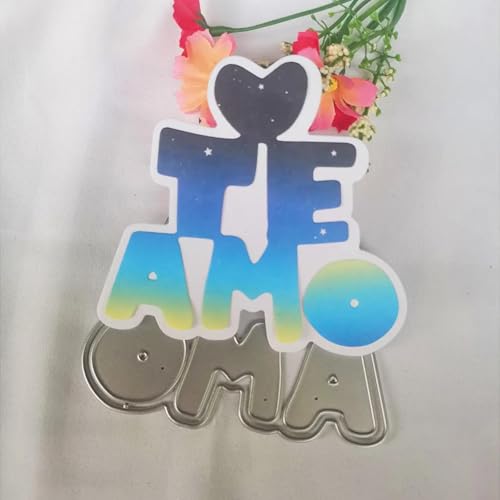 9,8 x 9,7 cm spanische Stanzform "Love You", Metall, für Scrapbooking, geprägtes Fotoalbum, Dekoration, Kartenherstellung, Bastelwerkzeug, Prägeschablone von HOFALUYUSUN