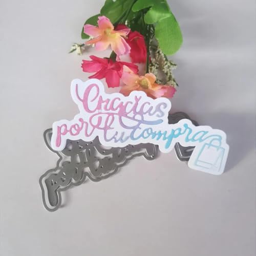 Metall-Stanzschablone für Scrapbooking, Prägepapier, Grußkarten, Album, Dekoration, Prägeschablone, 10,9 x 5,5 cm von HOFALUYUSUN